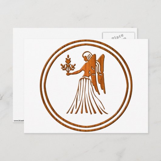 Astrologie Gebied met houtvirgo dierentuindige vir Briefkaart (Voorkant / Achterkant)