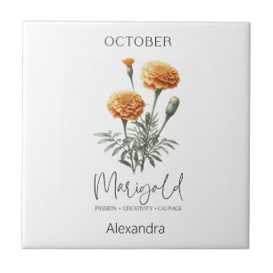 Astrologie Geboorte Maand Oktober   Bloemengoudsbl Tegeltje