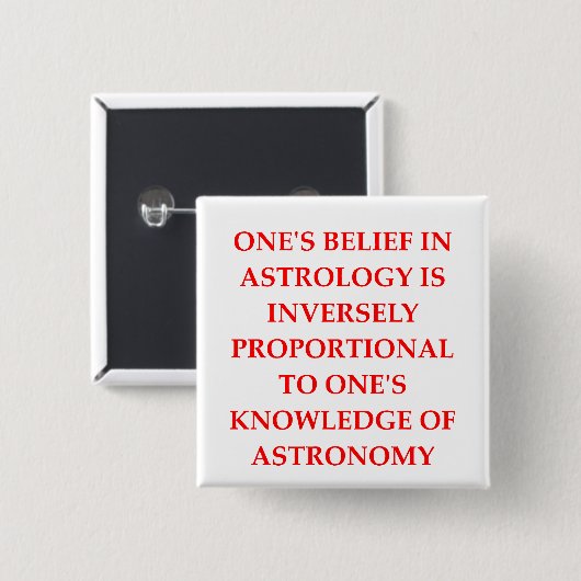 astrologie-grap vierkante button 5,1 cm (Voorkant /achterkant)