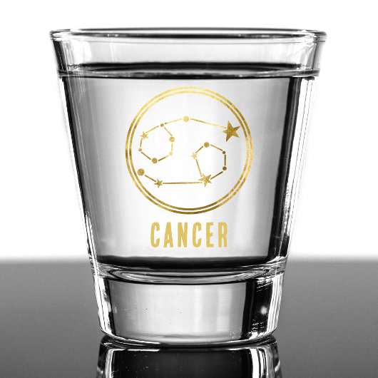 Astrologie Horoscope Gold Cancer Zodiac Sign Shot Glas