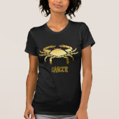 Astrologie Horoscope Zodiac Sign met Gold Cancer C T-shirt (Voorkant)