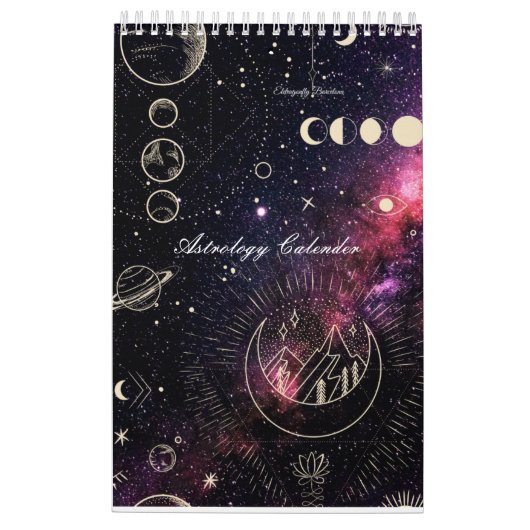 Astrologie Kalender met planeten (Achterkant)