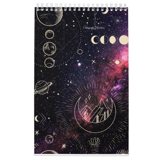 Astrologie Kalender met planeten (Achterkant)