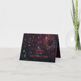 Astrologie Kerst Zon Maan Sterren Glitter New Age Feestdagen Kaart