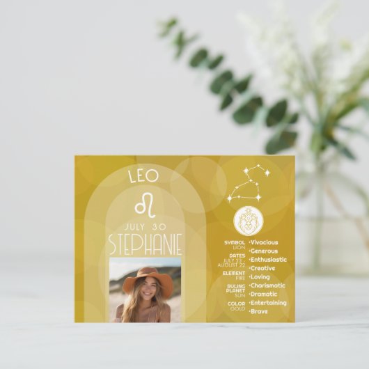 Astrologie Leeuw Sterrenbeeld Foto Aangepaste Verj Briefkaart (Staand voorkant)