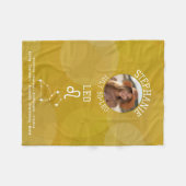 Astrologie Leo Zodiac Sign Foto Aangepaste Verjaar Fleece Deken (Voorkant (Horizontaal))