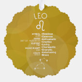 Astrologie Leo Zodiac Sign Foto Aangepaste Verjaar Ornament Kaart (Achterkant)