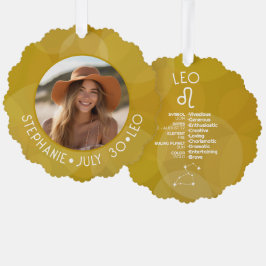 Astrologie Leo Zodiac Sign Foto Aangepaste Verjaar Ornament Kaart