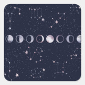 Astrologie Lucht Vierkante Sticker (Voorkant)