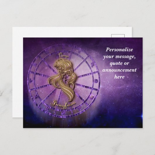 Astrologie Maagd Horoscoop Personaliseer Bericht Aankondigingskaart (Voorkant / Achterkant)