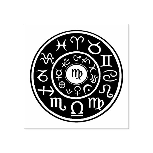 Astrologie Maagd Zodiac rubber ontwerpstempel Rubberstempel (Afrduk)