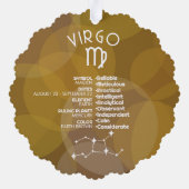 Astrologie Maagd Zodiac Sign Foto Aangepaste geboo Ornament Kaart (Achterkant)