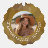 Astrologie Maagd Zodiac Sign Foto Aangepaste geboo Ornament Kaart (Voorkant)