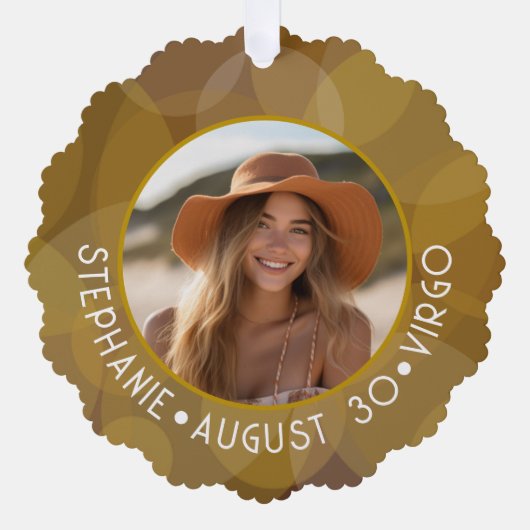 Astrologie Maagd Zodiac Sign Foto Aangepaste geboo Ornament Kaart (Voorkant)