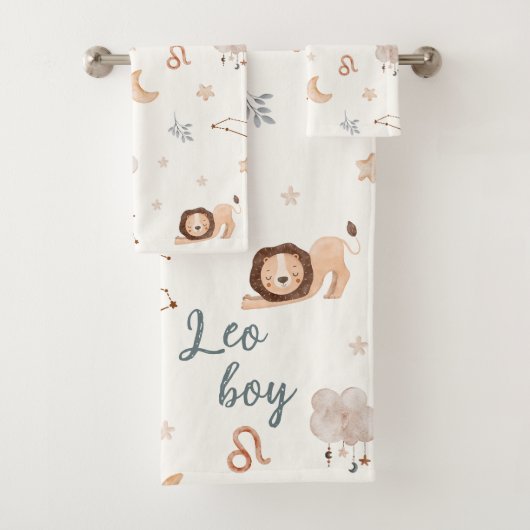 Astrologie ontwerp: Waterverf Leo Zodiac Sign Bad Handdoek (Insitu)