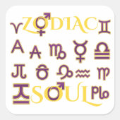 Astrologie Ontwerp "Zodiac Soul" Horoscoop Teken G Vierkante Sticker (Voorkant)