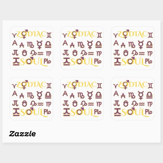 Astrologie Ontwerp "Zodiac Soul" Horoscoop Teken G Vierkante Sticker (Vel)