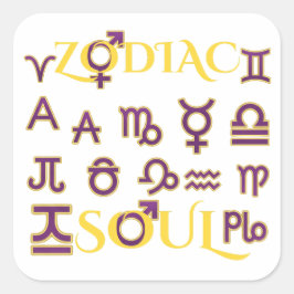 Astrologie Ontwerp "Zodiac Ziel" Horoscoop Teken C Vierkante Sticker