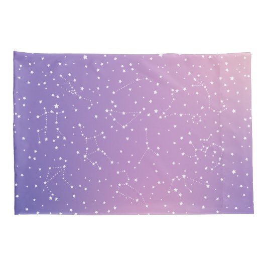 Astrologie Paarse Roze Aura Sterren Sterrenbeeld Kussensloop (Achterkant-Rechts)