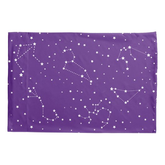 Astrologie Paarse witte sterren sterrenbeeld Kussensloop (Achterkant-Links)