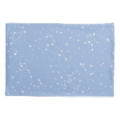 Astrologie Pastel Blauw Wit Sterren Constellatie Kussensloop (Achterkant-Links)