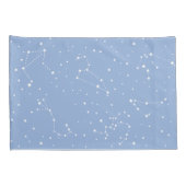 Astrologie Pastel Blauw Wit Sterren Constellatie Kussensloop (Achterkant-Rechts)