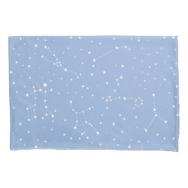 Astrologie Pastel Blauw Wit Sterren Constellatie Kussensloop
