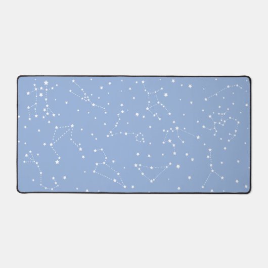 Astrologie Pastelblauw Witte Sterren Sterrenbeeld Bureaumat (Voorkant)