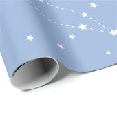 Astrologie Pastelblauw Witte Sterren Sterrenbeeld Cadeaupapier (Rol Hoek)
