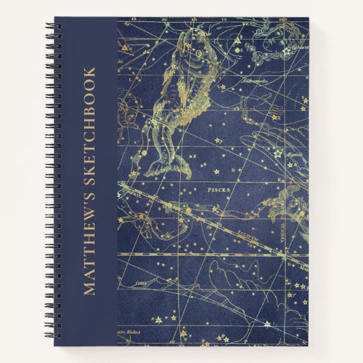 Astrologie Pisces Horoscope-zakboek met naam Notitieboek (Voorkant)