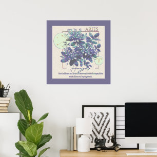Astrologie / Ram Zodiac Sign Bloem Honeysuckle Poster