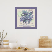 Astrologie / Ram Zodiac Sign Bloem Honeysuckle Poster (Keuken)