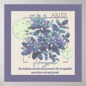 Astrologie / Ram Zodiac Sign Bloem Honeysuckle Poster (Voorkant)