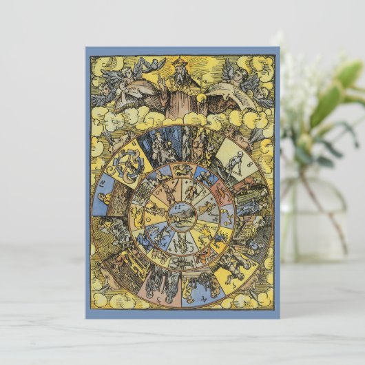  astrologie, renaissance Zodiac Wheel, 1555 (Staand voorkant)