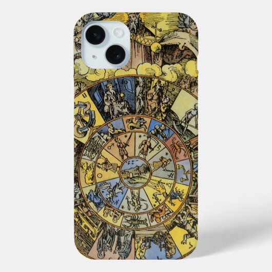 astrologie, renaissance Zodiac Wheel, 1555 Case-Mate iPhone Case (Achterkant)
