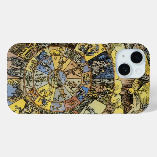  astrologie, renaissance Zodiac Wheel, 1555 Case-Mate iPhone Case (Achterkant (horizontaal))