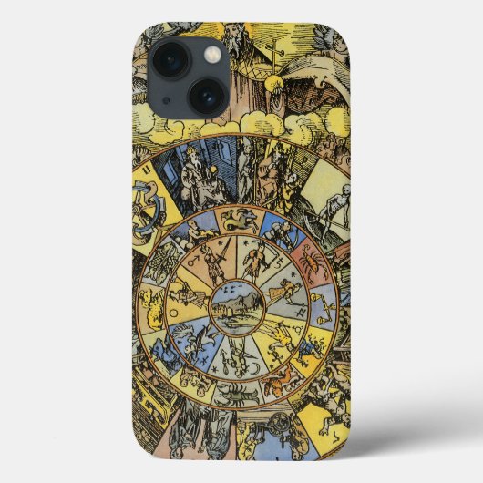  astrologie, renaissance Zodiac Wheel, 1555 Case-Mate iPhone Case (Achterkant)