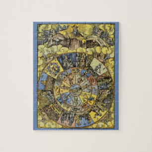  astrologie, renaissance Zodiac Wheel, 1555 Legpuzzel