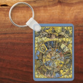  astrologie, renaissance Zodiac Wheel, 1555 Sleutelhanger (Voorkant)