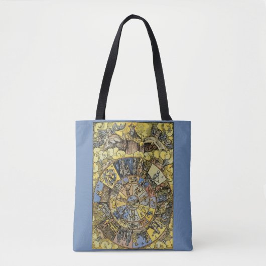  astrologie, renaissance Zodiac Wheel, 1555 Tote Bag (Voorkant)
