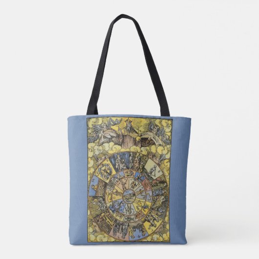  astrologie, renaissance Zodiac Wheel, 1555 Tote Bag (Achterkant)