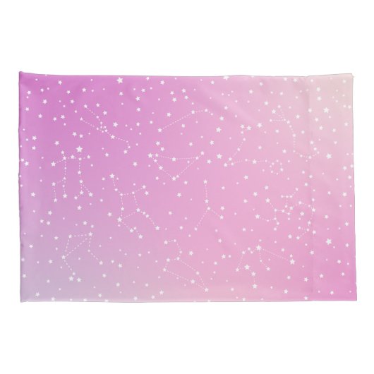 Astrologie Roze Gradiënt Aura Sterren Constellatie Kussensloop (Achterkant-Rechts)