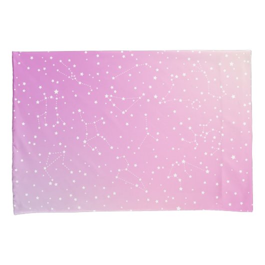 Astrologie Roze Gradiënt Aura Sterren Constellatie Kussensloop (Voorkant-Rechts)