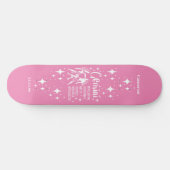 Astrologie Roze Skateboard met Gemini Symbool (Horizontaal)