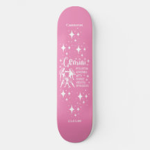 Astrologie Roze Skateboard met Gemini Symbool