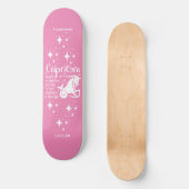 Astrologie Roze Skateboard met Steenbok Symbool (Voorkant)