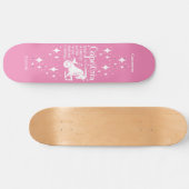 Astrologie Roze Skateboard met Steenbok Symbool (Horizontaal)