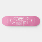 Astrologie Roze Skateboard met Weegschaal Symbool (Horizontaal)