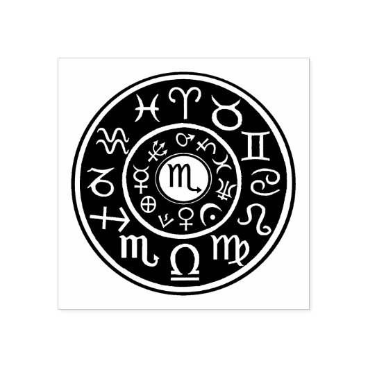 Astrologie Schorpioen Zodiac ontwerp rubberen stem Rubberstempel (Afrduk)
