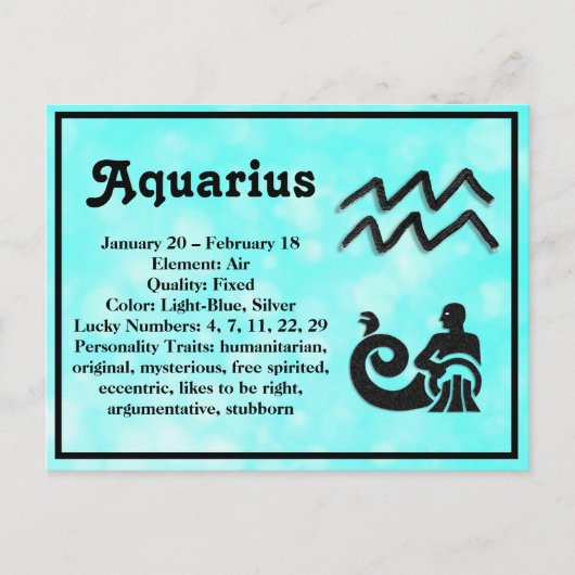Astrologie Sign Aquarius Horoscope Zodiac Briefkaart (Voorkant)